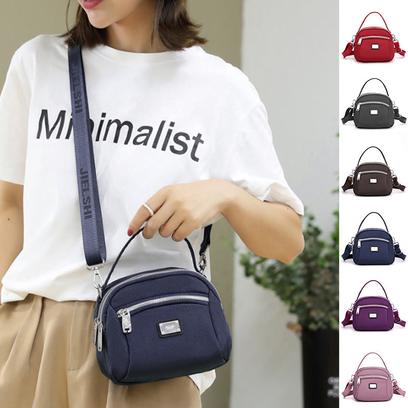 Lightweight Solid Nylon Shoulder Bag