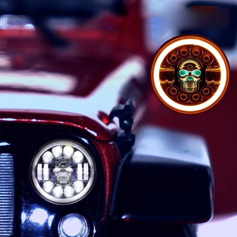 7 Inch Skull LED Headlight
