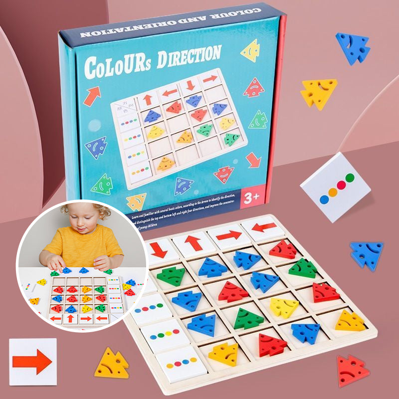 Wooden Table Color Direction Game For Kids