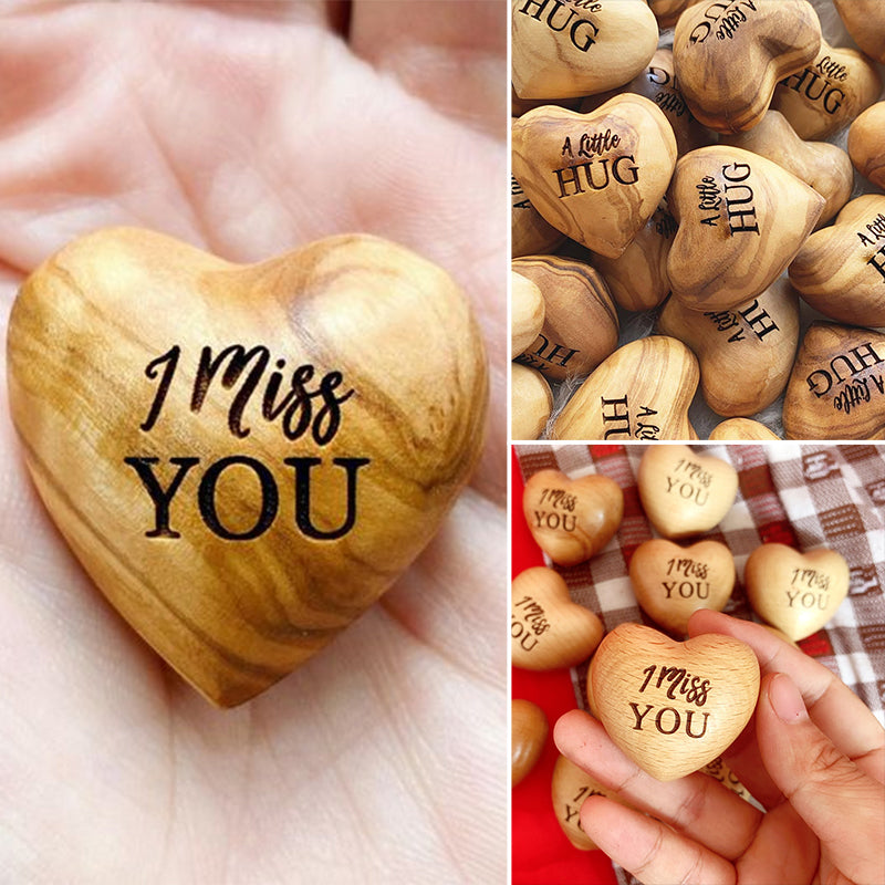 Small Pocket Hug Wooden Heart Token