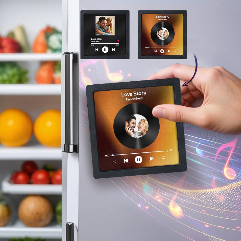 Music refrigerator magnet with adjustable volume