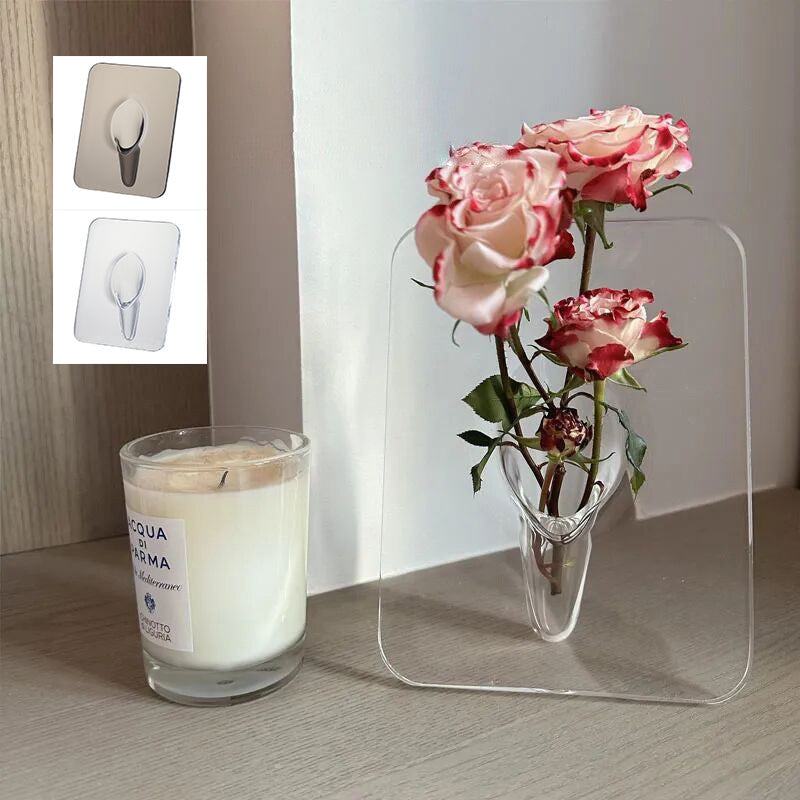 Photo Frame Vase Desk Flower Arrangement Ornament