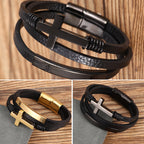 Multi-layered cross bracelet