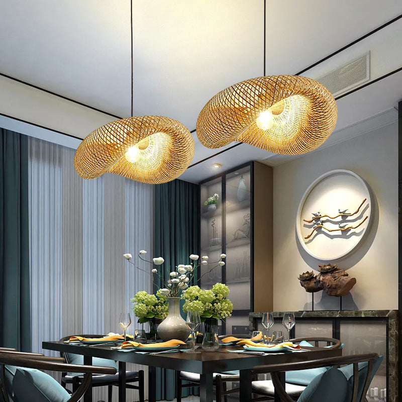 Rattan Woven Bamboo - Pendant Light - Led - Light