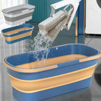 Robust folding cleaning bucket for compact storage