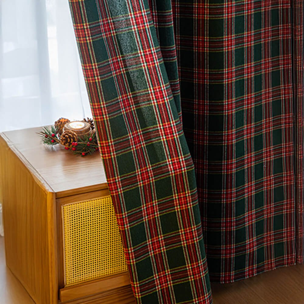 Classic check curtains for winter comfort