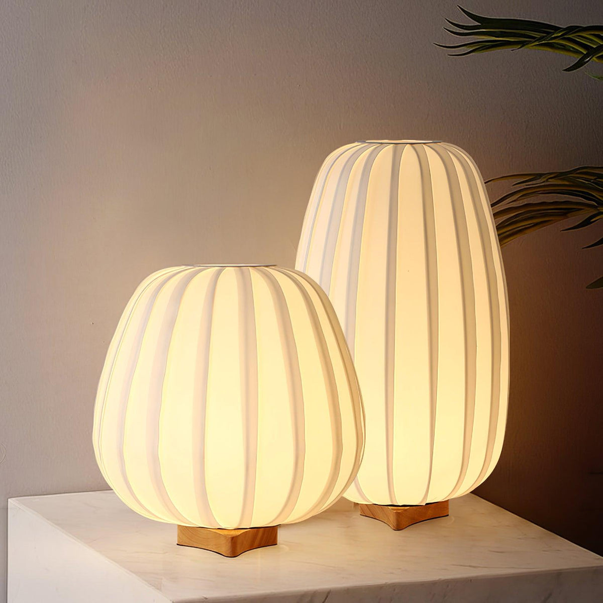 Minimalist Table Lamp with Bamboo Base
