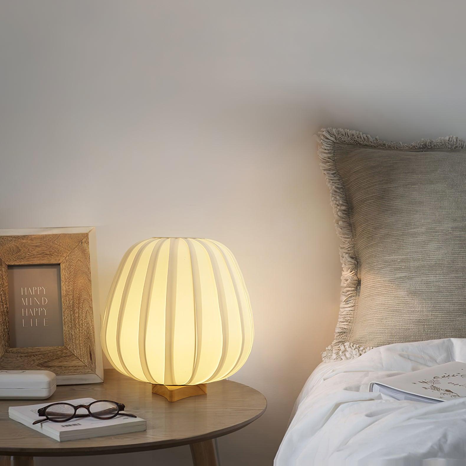Minimalist Table Lamp with Bamboo Base