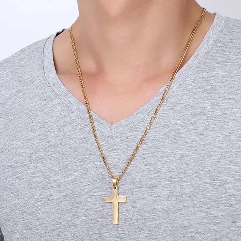 Men's Necklace with Stainless Steel Cross Pendant