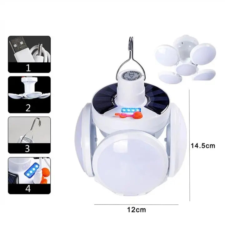 Foldable Solar LED Lamp with Clip – Motion-Sensitive & Wireless