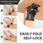 Foldable Heavy-Duty Corner Brackets with Lock – Supports up to 225 kg