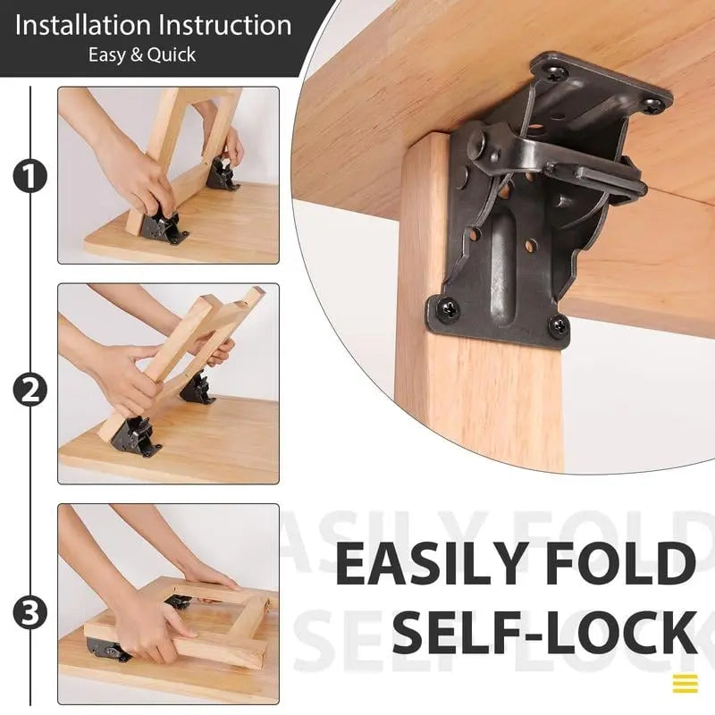 Foldable Heavy-Duty Corner Brackets with Lock – Supports up to 225 kg