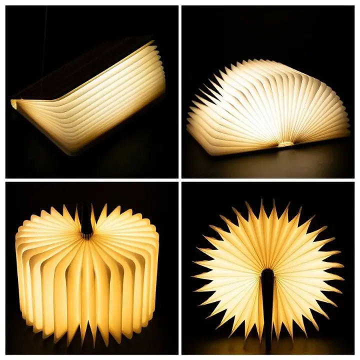 Foldable cordless LED wooden lamp – 3 light colors, modern and stylish