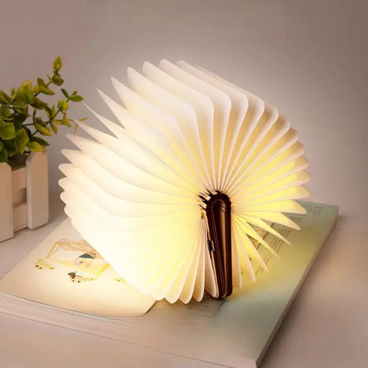 Foldable cordless LED wooden lamp – 3 light colors, modern and stylish