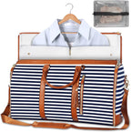GARMENTGO Travel Garment Bag – Foldable PU Leather Suit Carrier for Wrinkle-Free & Stylish Travel