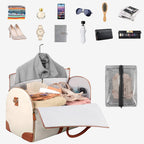 GARMENTGO Travel Garment Bag – Foldable PU Leather Suit Carrier for Wrinkle-Free & Stylish Travel