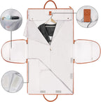 GARMENTGO Travel Garment Bag – Foldable PU Leather Suit Carrier for Wrinkle-Free & Stylish Travel