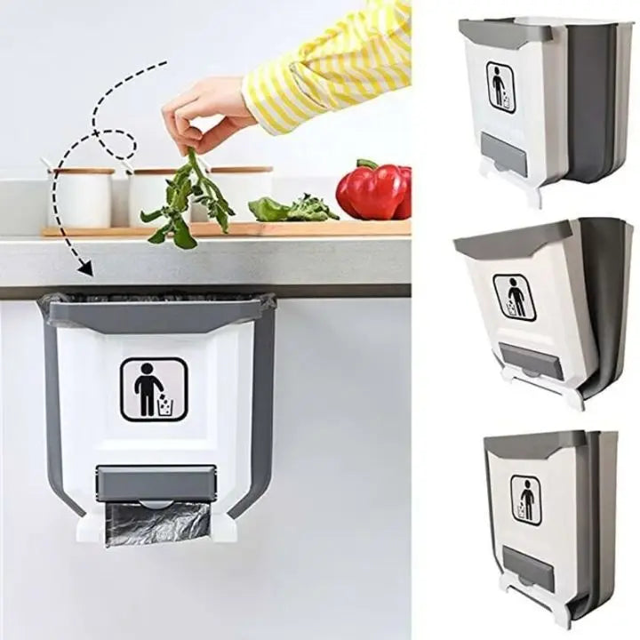 Foldable Kitchen Trash Can – Space-Saving for Cabinet Doors