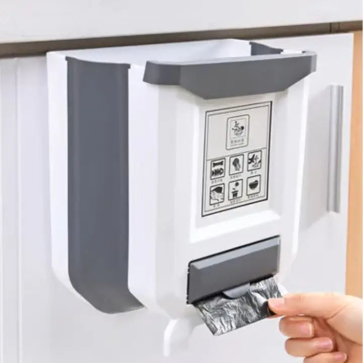 Foldable Kitchen Trash Can – Space-Saving for Cabinet Doors