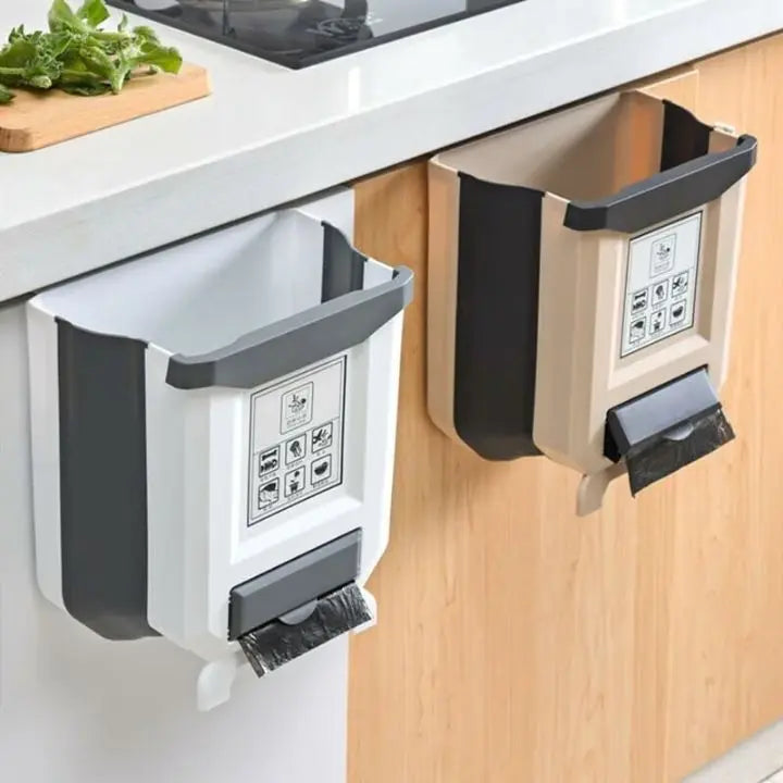 Foldable Kitchen Trash Can – Space-Saving for Cabinet Doors