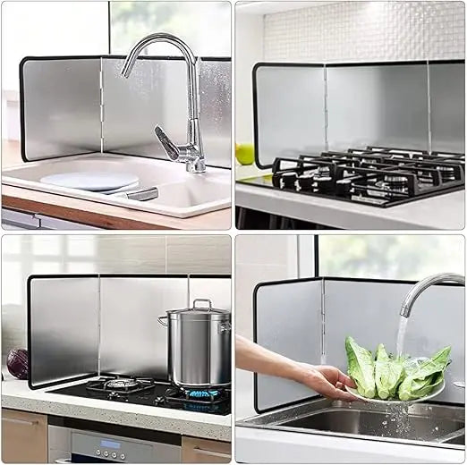 Folding splash guard with non-stick coating