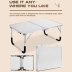 Folding outdoor table with aluminium frame & suitcase design