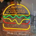 Fast Food LED Neon Light – Colorful Wall Decoration with USB Connection