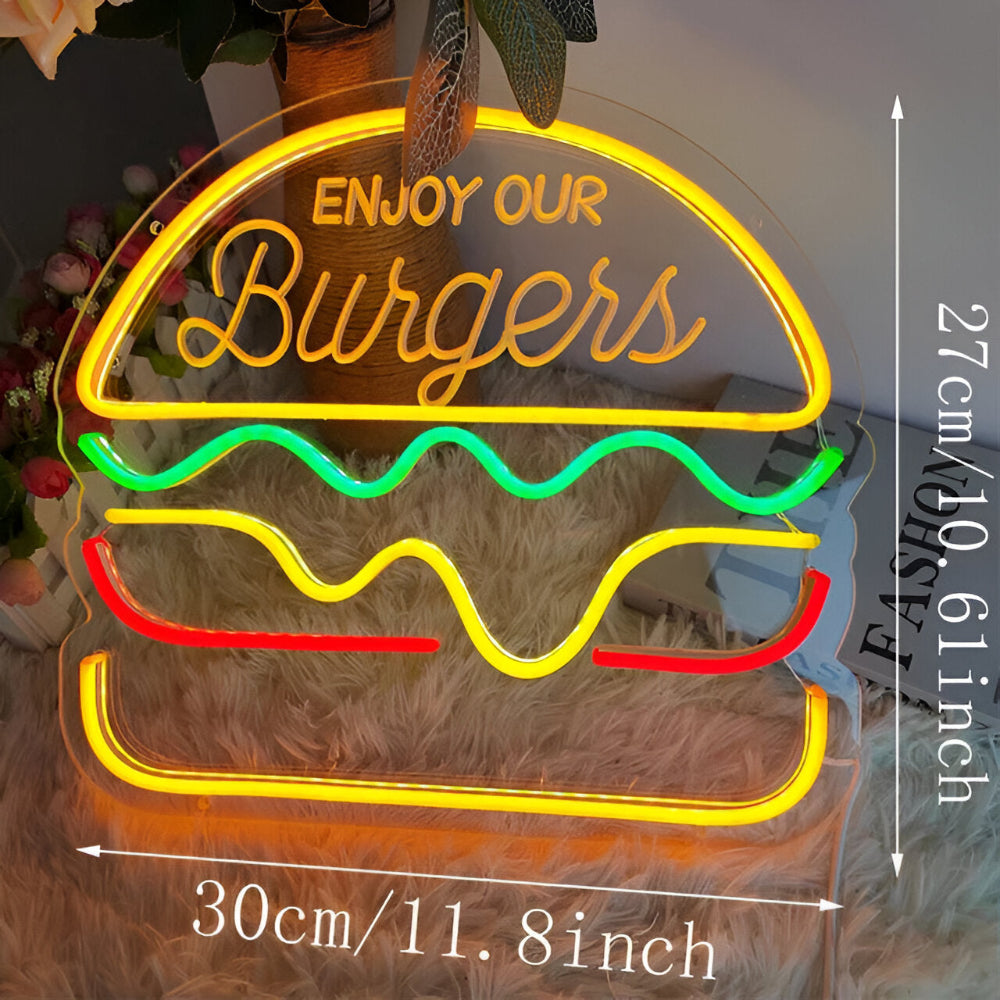 Fast Food LED Neon Light – Colorful Wall Decoration with USB Connection
