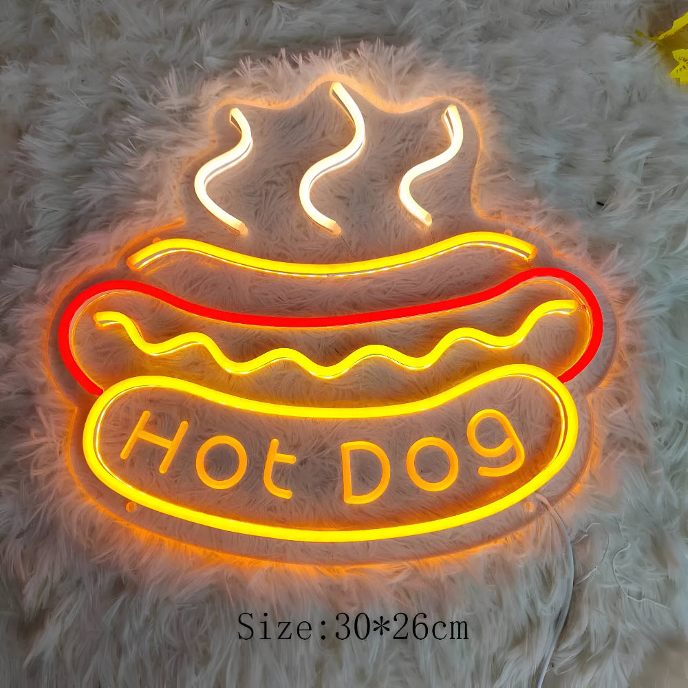 Fast Food LED Neon Light – Colorful Wall Decoration with USB Connection