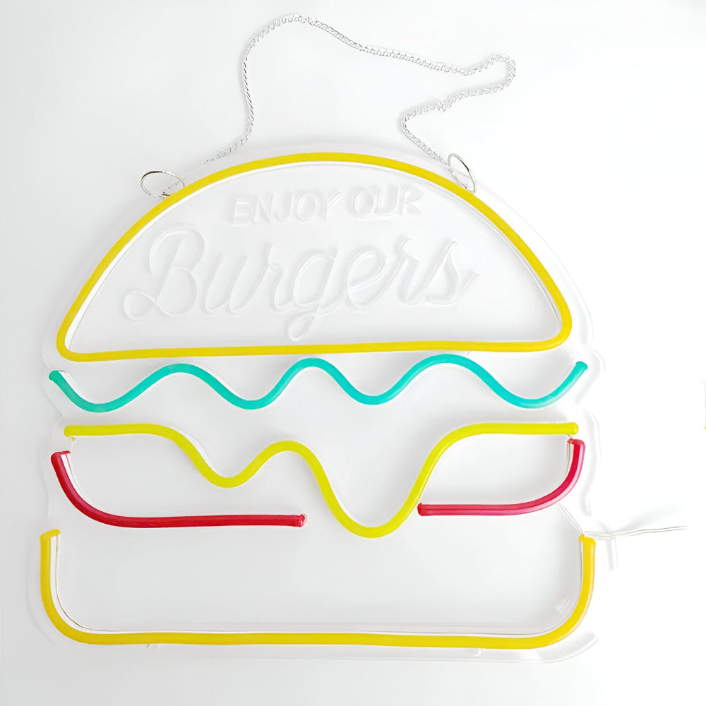 Fast Food LED Neon Light – Colorful Wall Decoration with USB Connection