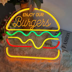 Fast Food LED Neon Light – Colorful Wall Decoration with USB Connection