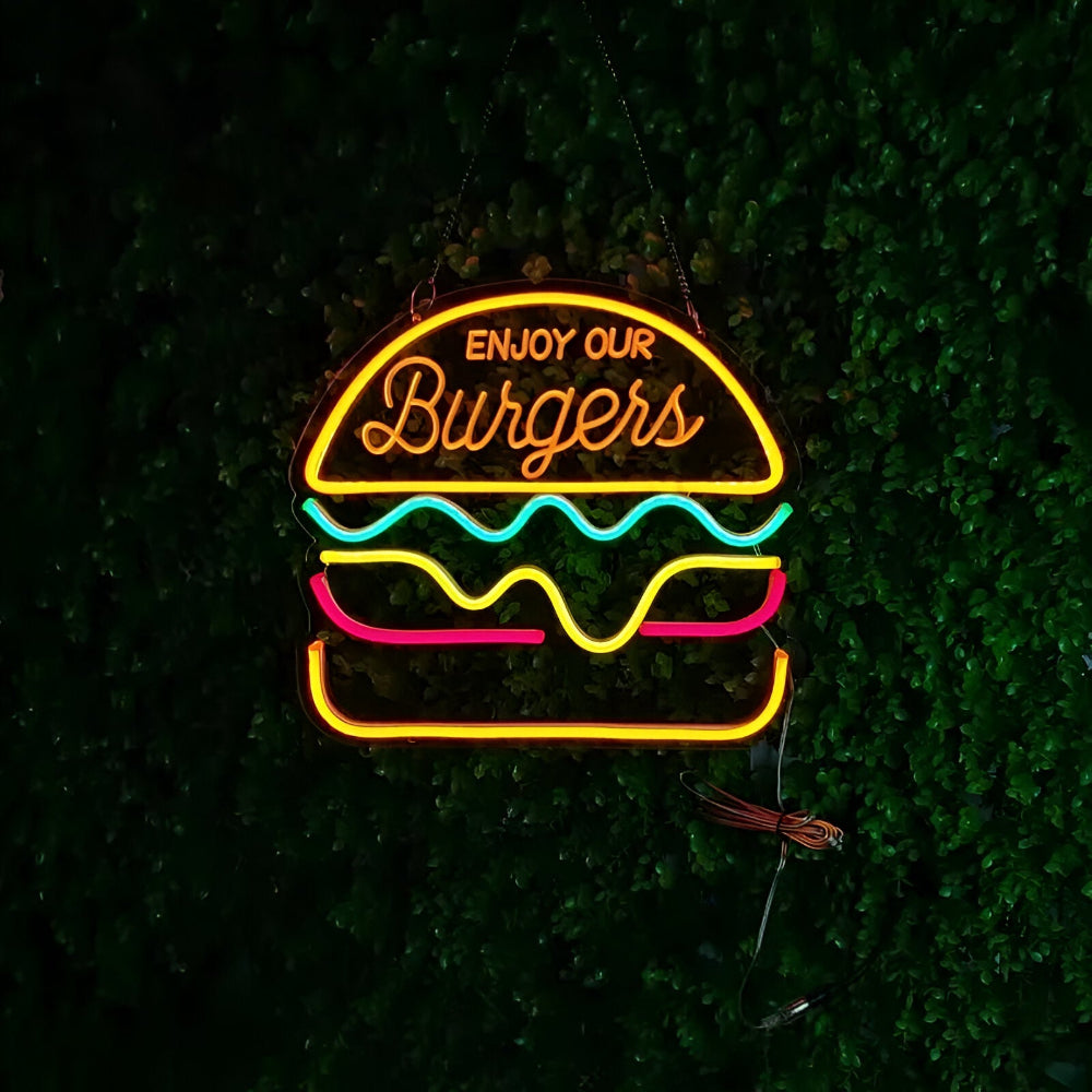 Fast Food LED Neon Light – Colorful Wall Decoration with USB Connection
