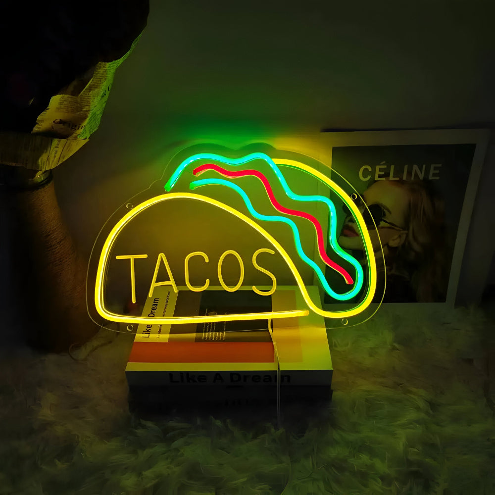 Fast Food LED Neon Light – Colorful Wall Decoration with USB Connection