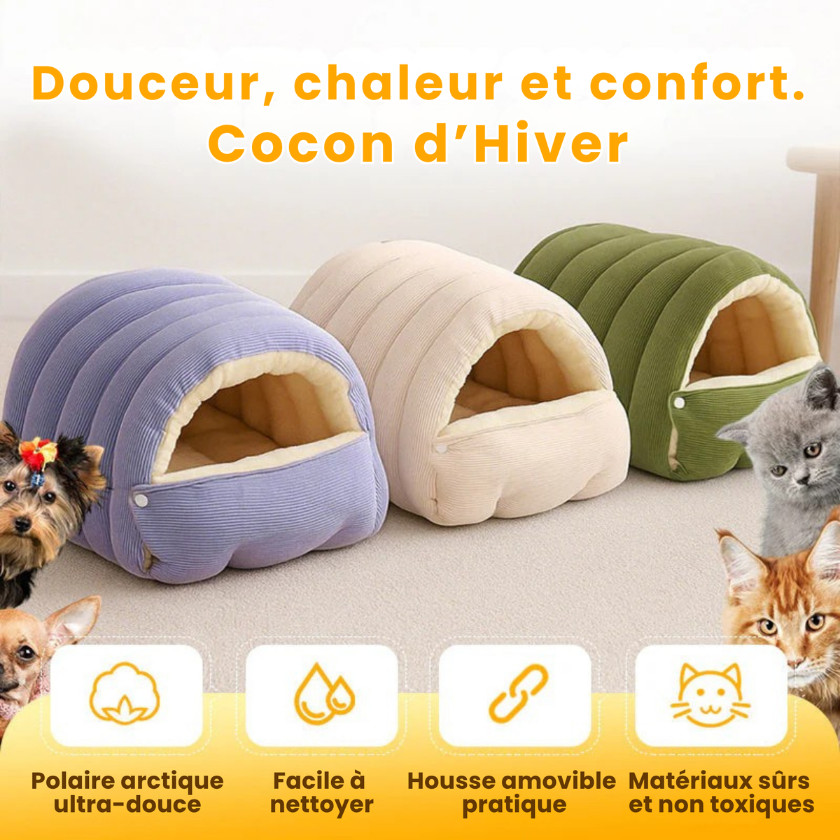 PawCozy | CutyPet Winter Coat Cozy Soft Pet Bed