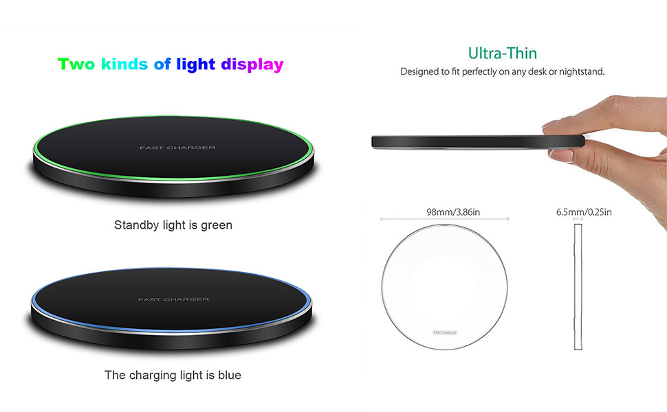 30W Fast Wireless Charging Pad | Premium USB C Charging Cable MagSafe Charger for Apple iPhone, Samsung & Android - Fast Wireless Charging Pad
