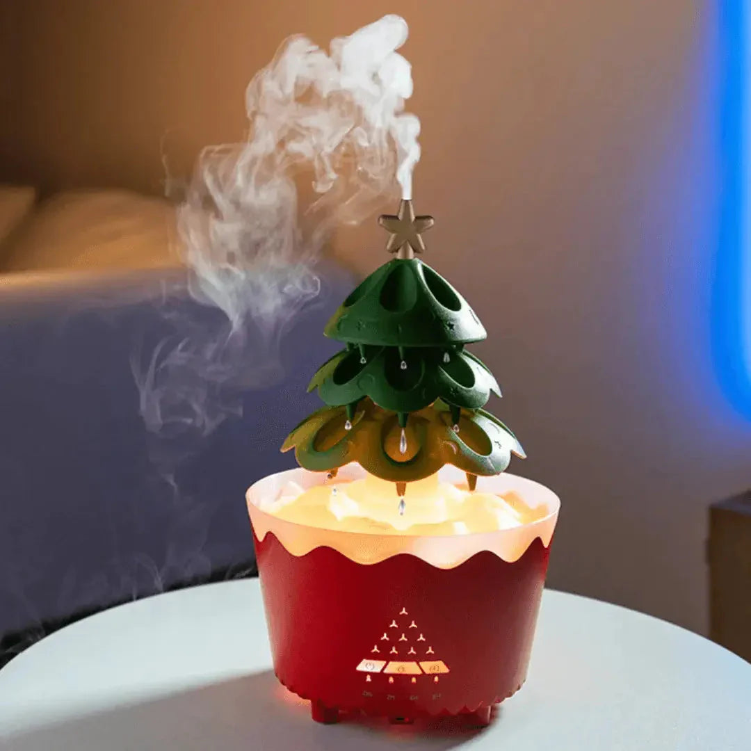 Christmas Tree Aroma Diffuser with LED Lighting for Festive Relaxation