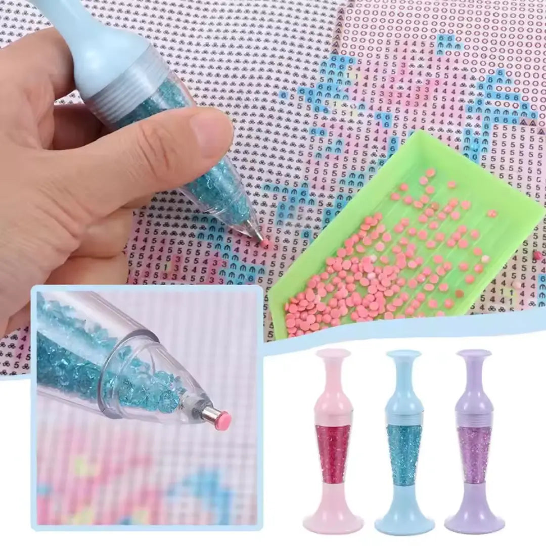 Fine tip applicator with diamond grip for precise crafting & nail design