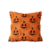 Faux Fleece Halloween Pumpkin Cushion Cover
