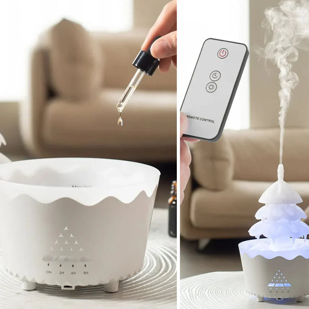 Christmas Tree Aroma Diffuser with LED Lighting for Festive Relaxation