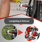 Robust Lightweight Aluminum Bicycle Pedals With Non-Slip Grip