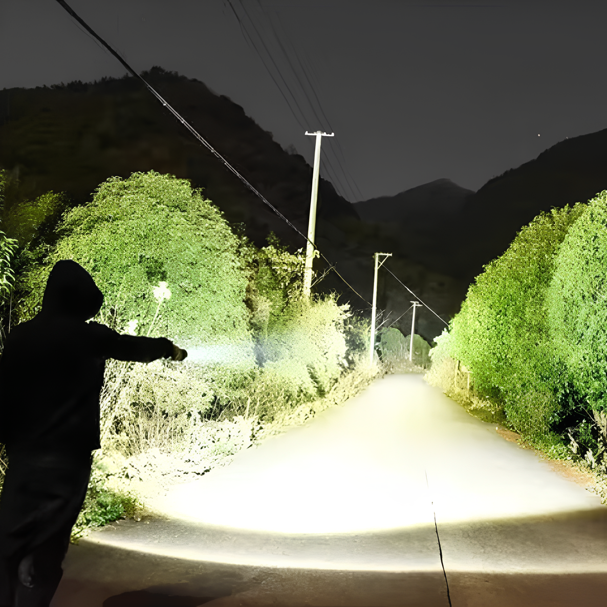 Rechargeable LED Flashlight with Zoom Beam, Up to 500 m Range