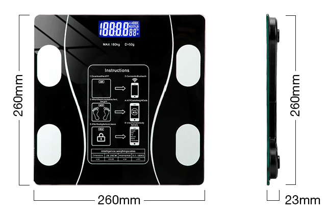 Intelligent Body Analysis Scale with App & 11 Measurement Values