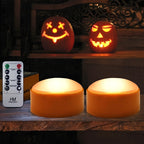 Flameless Jack-O’-Lantern Lights – LED Battery Tea Candle Decor Set