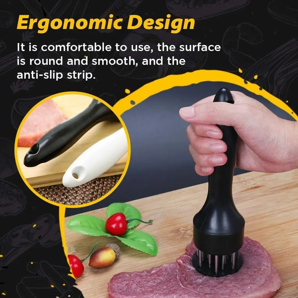 Meat Tenderizer – Stainless Steel Needle Blades for more tender and faster cooked meat!