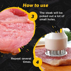 Meat Tenderizer – Stainless Steel Needle Blades for more tender and faster cooked meat!