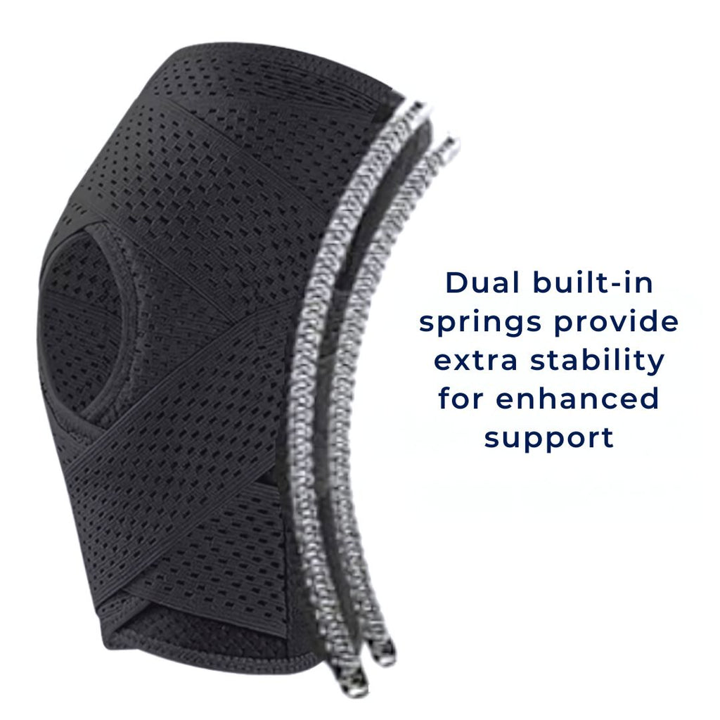 Knee Pads for Pain Relief | Support Compression Springs & Adjustable Tension Strap for Stability and Joint Protection