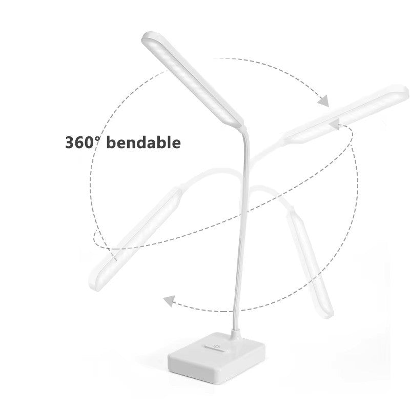 LumoFlex Adjustable Desk Lamp – Rechargeable or Plug-In with Flexible Neck & Dimmable Light