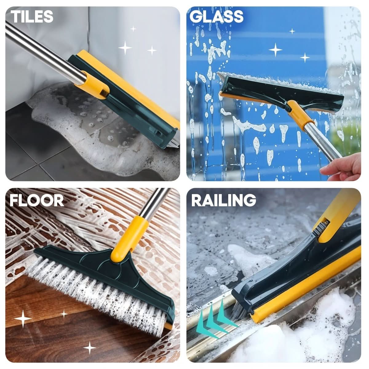 2-in-1 Cleaning Brush for Floors & Tiles