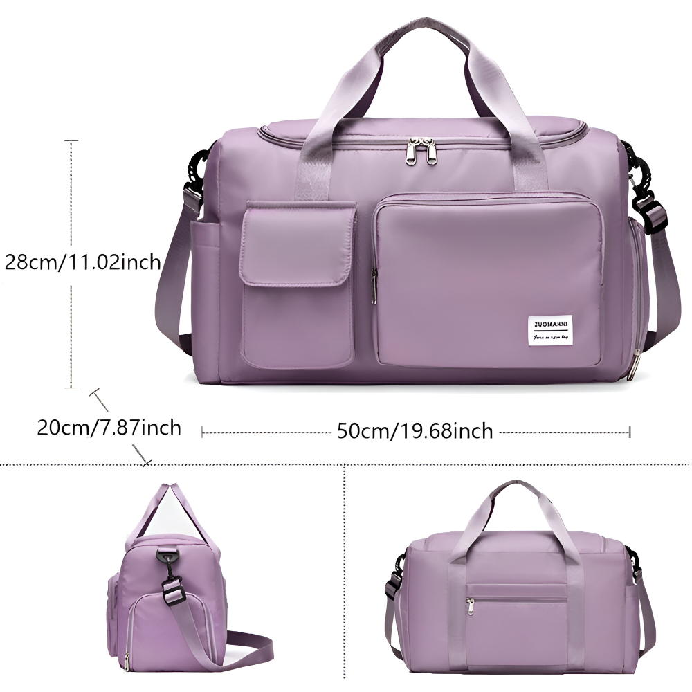 Waterproof Travel Bag with Shoe Compartment – Lightweight Weekend Bag with Plenty of Storage Space