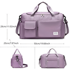 Waterproof travel bag with shoe compartment – Lightweight weekend bag with plenty of storage space